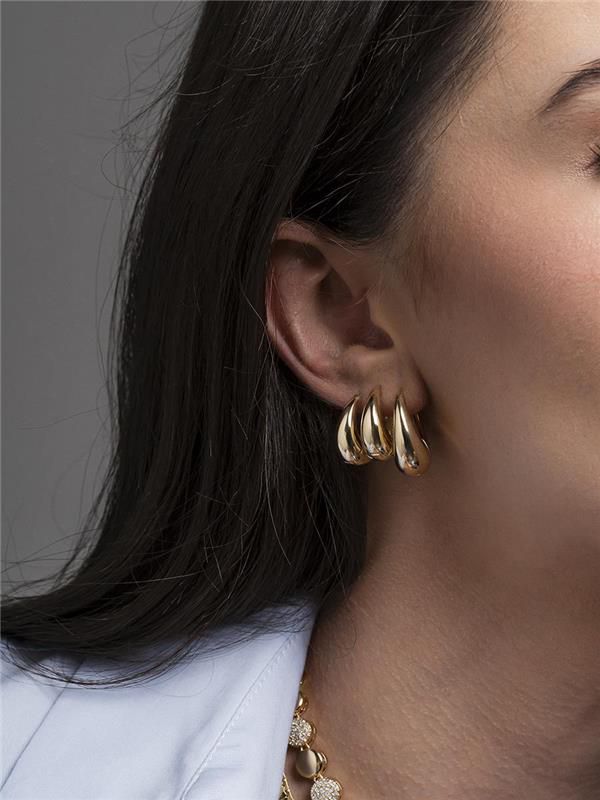 TRIO ARGOLA GOTA LISA | BANHADO A OURO