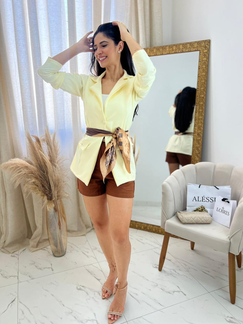 BLAZER AMARELO - TAMANHO ÚNICO
