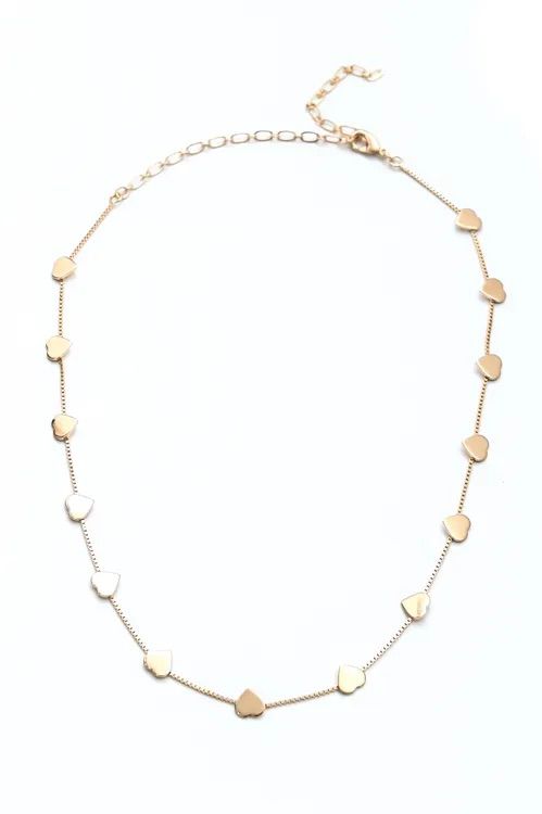 CHOKER CORAÇÕES COM BANHO EM OURO