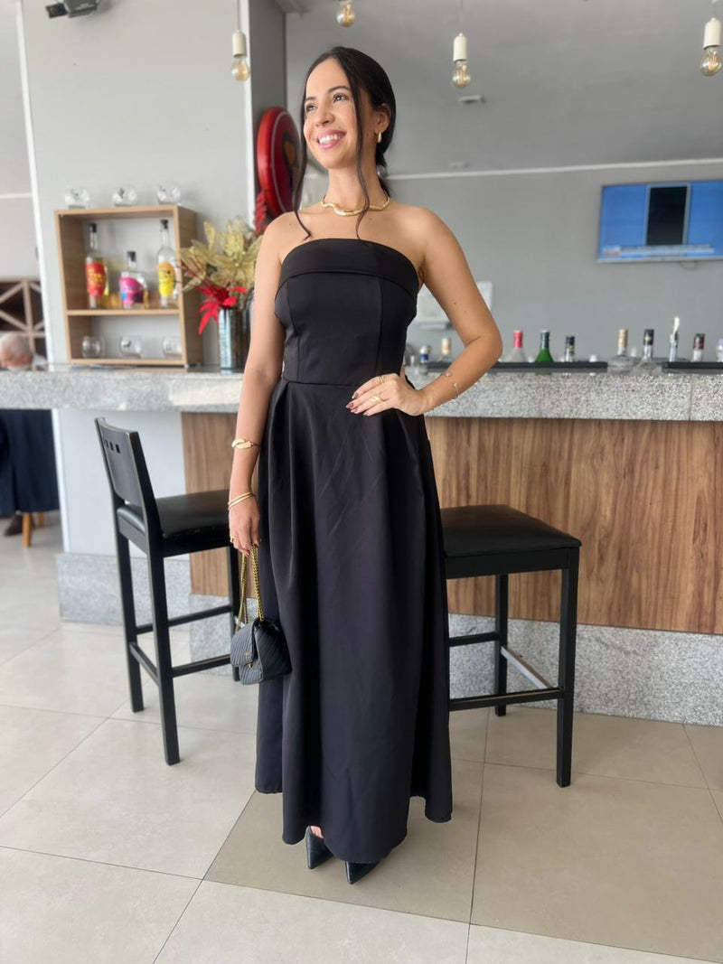 VESTIDO TOMARA QUE CAIA - PRETO
