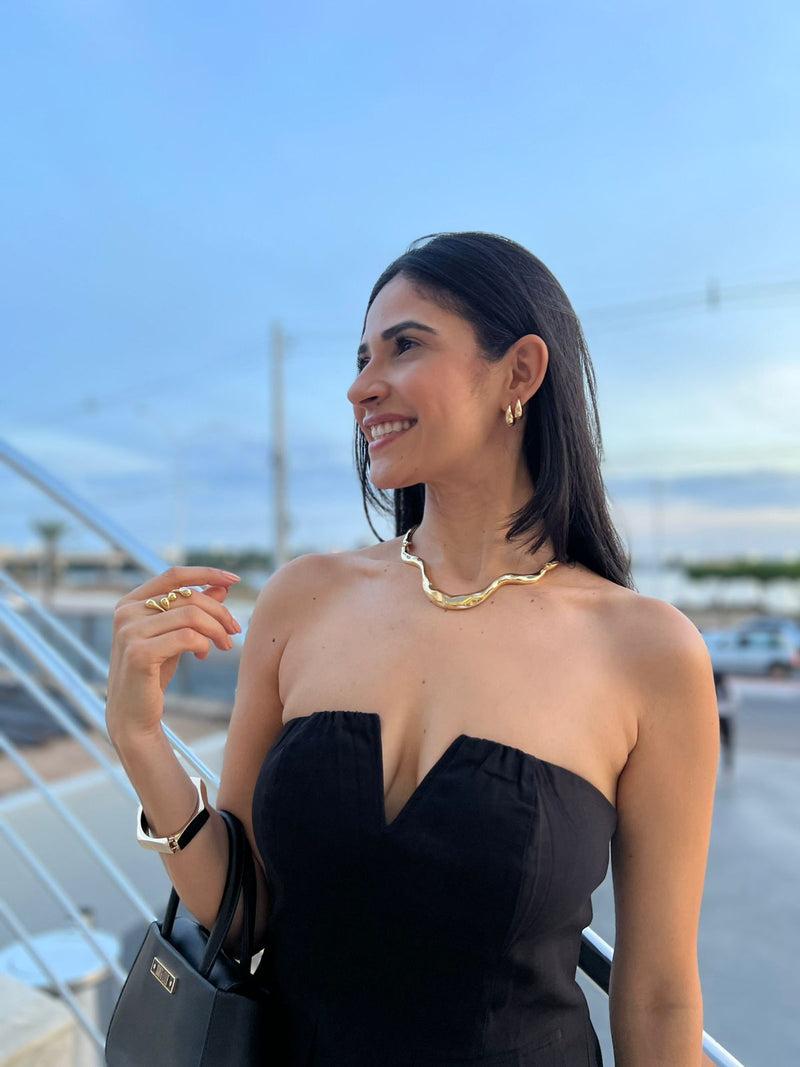 CHOKER MORDERNA COM BANHO EM OURO