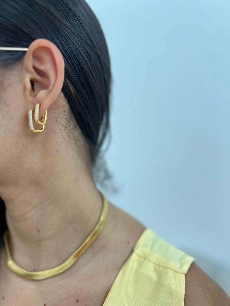 TRIO ARGOLA QUADRADA CRAVEJADA