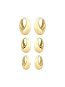 TRIO ARGOLA GOTA LISA | BANHADO A OURO