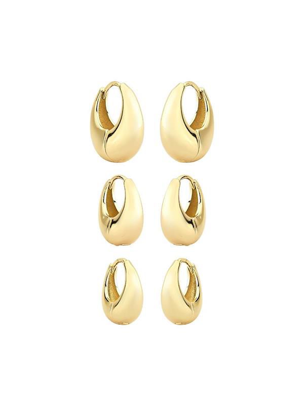 TRIO ARGOLA GOTA LISA | BANHADO A OURO