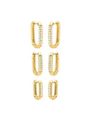 TRIO ARGOLA QUADRADA CRAVEJADA