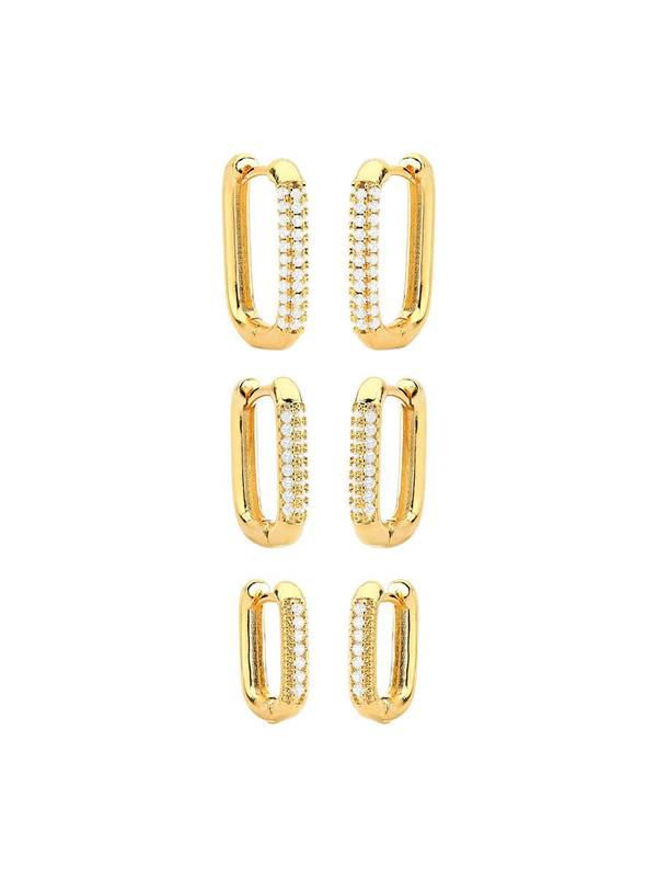 TRIO ARGOLA QUADRADA CRAVEJADA